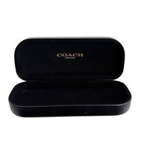 Coach Hard Side Glasses Sunglasses Clamshell Case Embossed Leather in Black